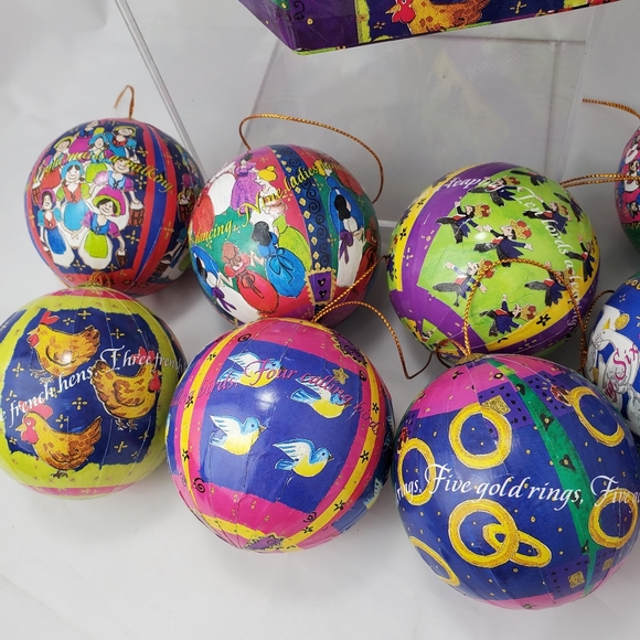 Vintage Paper Mache 12 Days of Christmas Ornaments - Picture 13 of 16